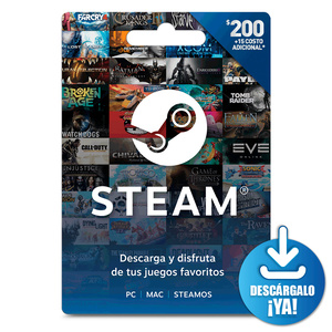 Tarjeta de Saldo Steam / PC / MAC / Steamos / 200 pesos de tarjeta digital / Descargable 