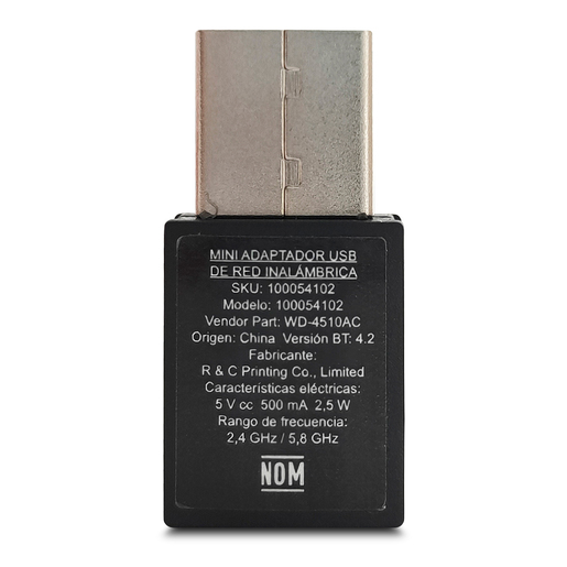 Adaptador Nano Receptor Inalámbrico USB RadioShack WD 4510AC / Negro 