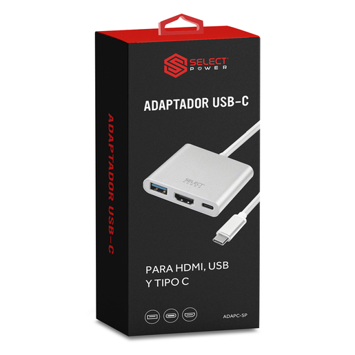 Adaptador Tipo C a HDMI y USB Select Power / Plata