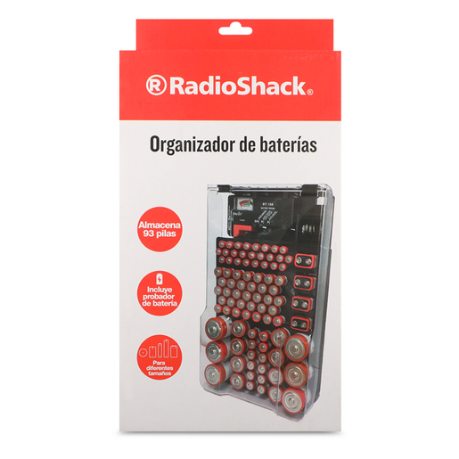 Organizador de Baterías con Probador 93GRID RadioShack / Plástico / Negro