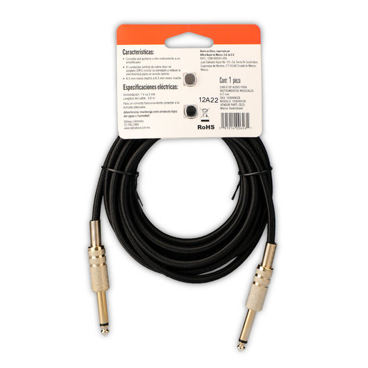 Cable de Audio Plug a Plug RadioShack 3.6 m