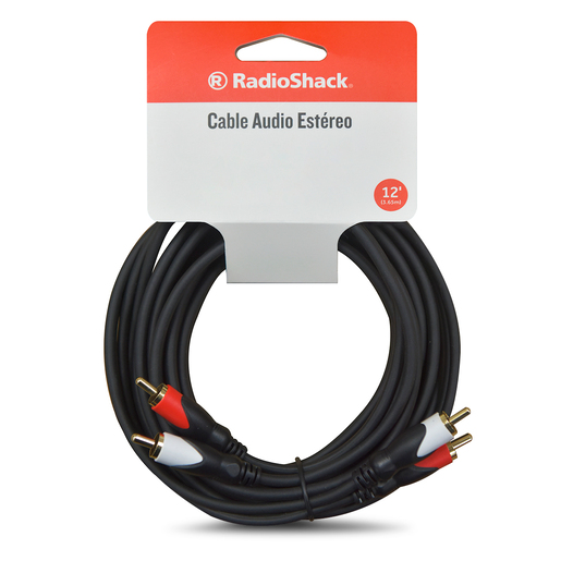 Cable RCA Audio Estéreo RadioShack / 3.6 m / Plástico / Negro