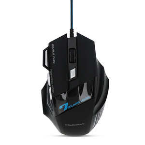 Mouse Gamer Ergonómico RadioShack Luces LED 7 botones Negro