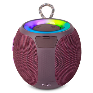 Bocina Bluetooth MS242 Misik Luz LED Morada 