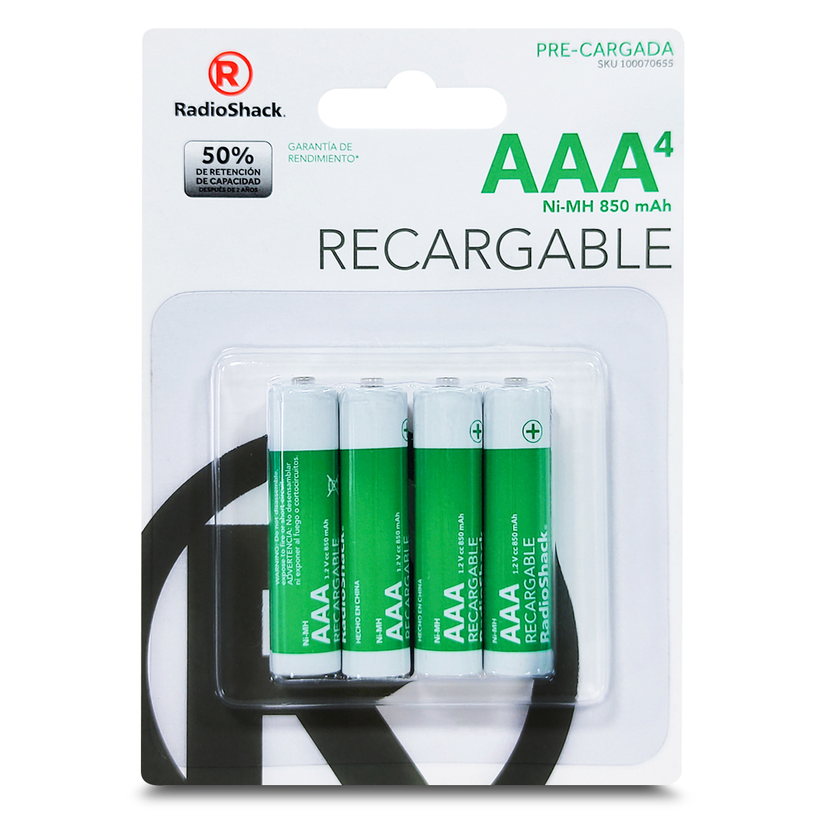 Pack de 2 pilas recargables AAA 850 mAh 1.2V