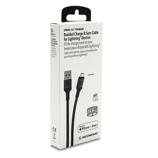 Cable USB a Lightning SP Scosche / 1.2 m / Trenazado / Gris, Lightning, Cables para celular, Telefonía Fija y Celulares, Todas, Categoría