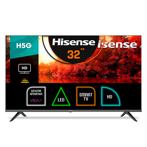 Pantalla Smart TV Hisense LED de 32 pulgadas HD 32H5G con Android