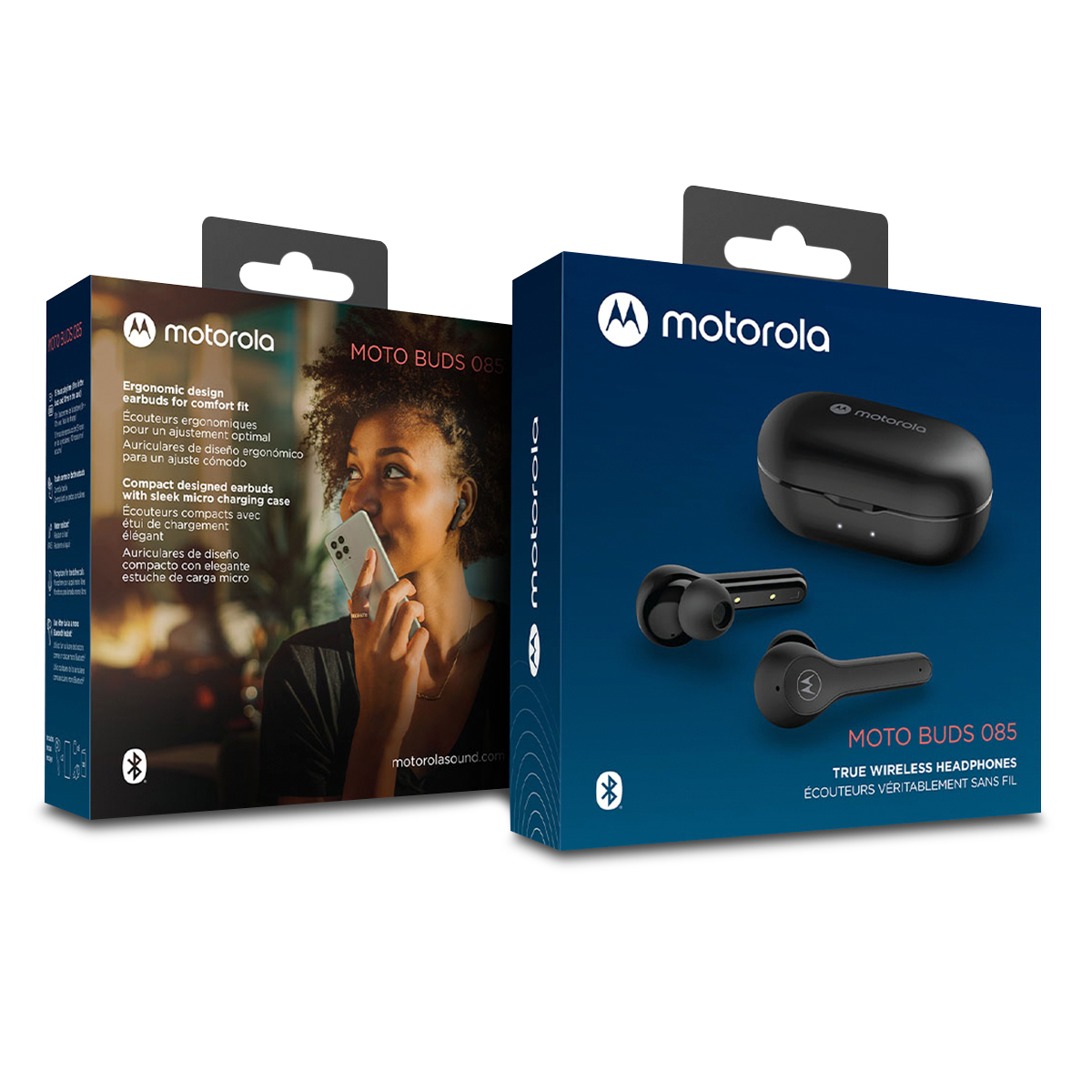 Auriculares Motorola Motobuds 085 Bluetooth Ipx5 Originales Color Negro