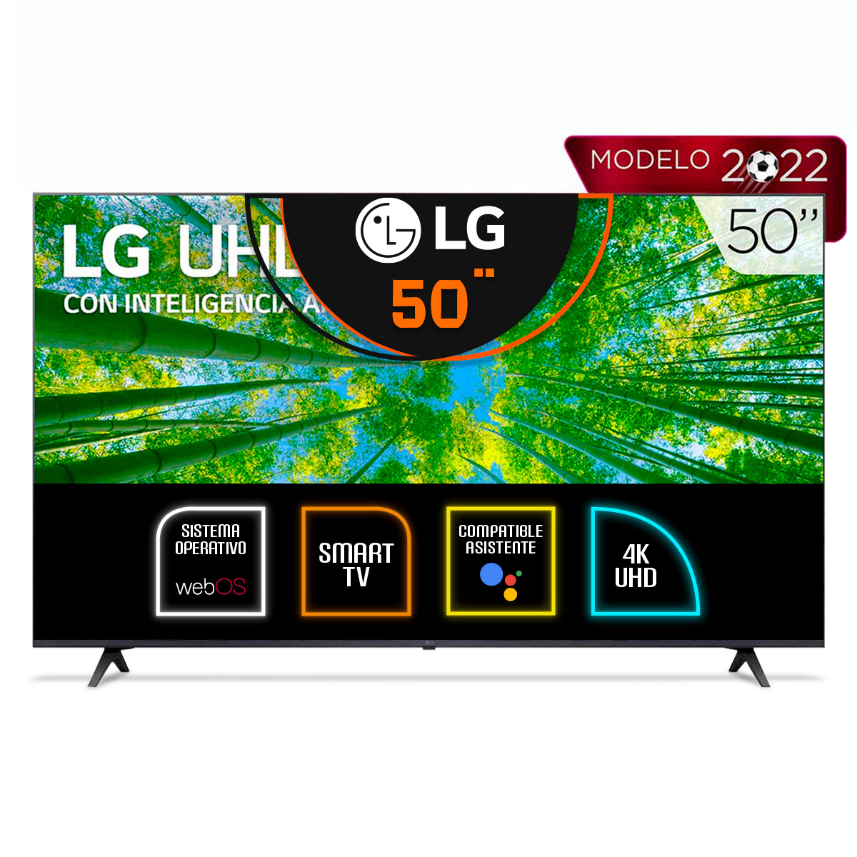 Pantalla Smart TV LG LED de 50 pulgadas 4K/UHD 50UQ8000PSB con