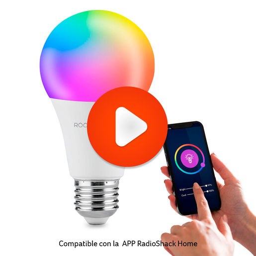 Foco WiFi Rocket House Rainbow / Luz multicolor / 1 pieza / Google / Alexa
