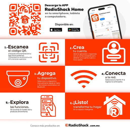 Cámara IP Inteligente Z5 RadioShack Tipo Foco 3 MP Alexa Google Assistant