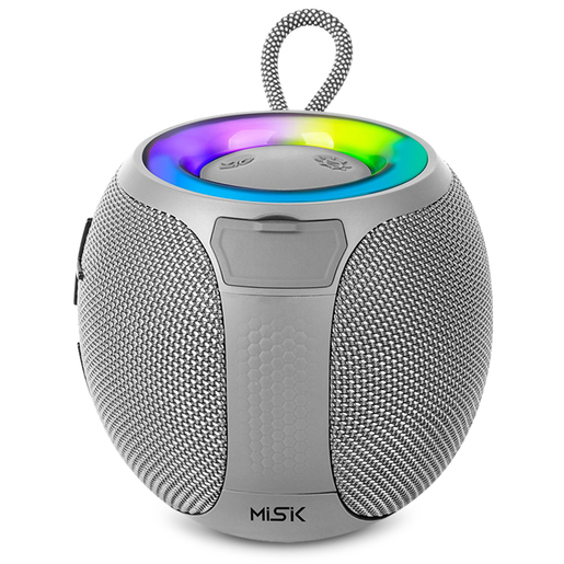 Bocina Bluetooth MS242 Misik Luz LED Gris