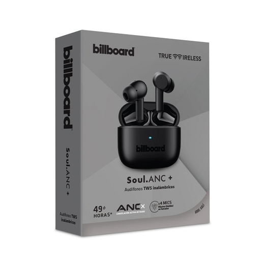 Audífonos Bluetooth Soul Anc Plus Billboard Entrada Tipo C Negro 