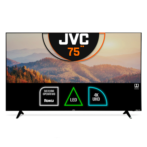 Pantalla SI75URF JVC Roku Frameless 75 pulg. 4k Ultra HD