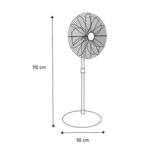 Ventilador de Pedestal Thermoflex 18 pulg. 3 velocidades Negro 