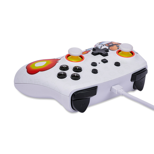 Control Alámbrico para Nintendo Switch Súper Mario Fireball más Estuche Blanco 