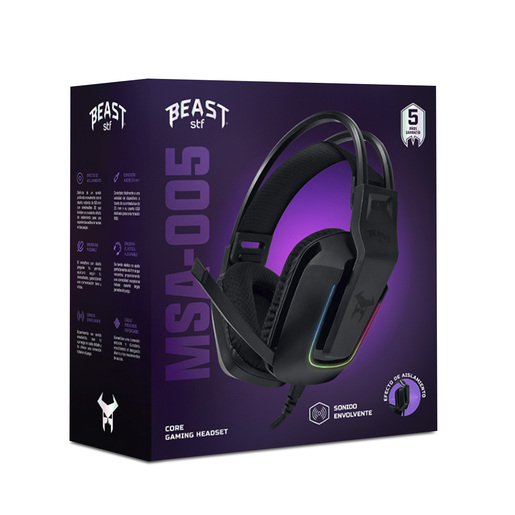 Audífonos Gamer Alámbricos Beast Stuffactory 1.8 m Negro 