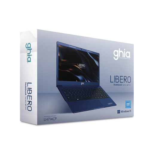 Laptop NOTGHIA-411 Ghia Libero Intel Celeron Gemini N4020C 14 pulg. 256gb SSD 8gb RAM Azul 