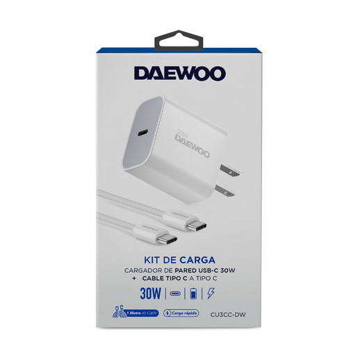 Cargador de Pared Daewoo Tipo C 30w Blanco 