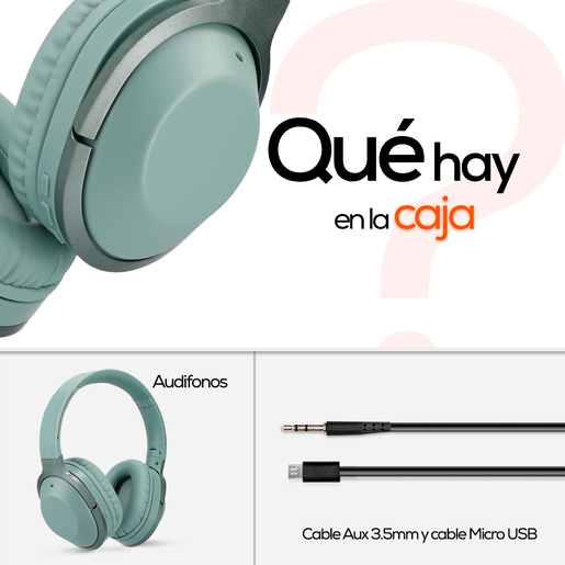 Audífonos Inalámbricos On Ear RadioShack 12 horas Verde