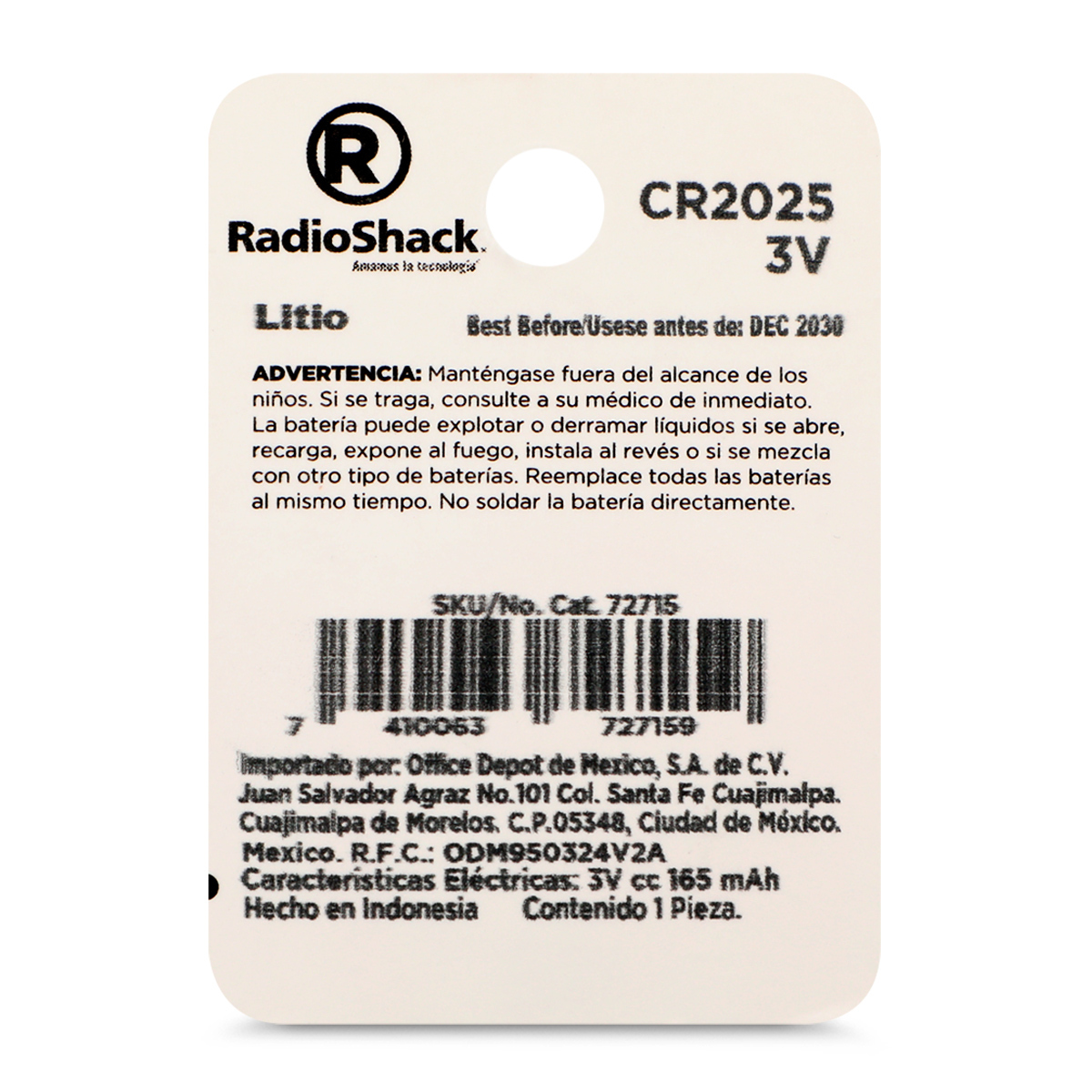 Pila Botón de Litio CR2450 RadioShack, Pilas Litio, Pilas y Baterías, Originales RadioShack, Todas, Categoría
