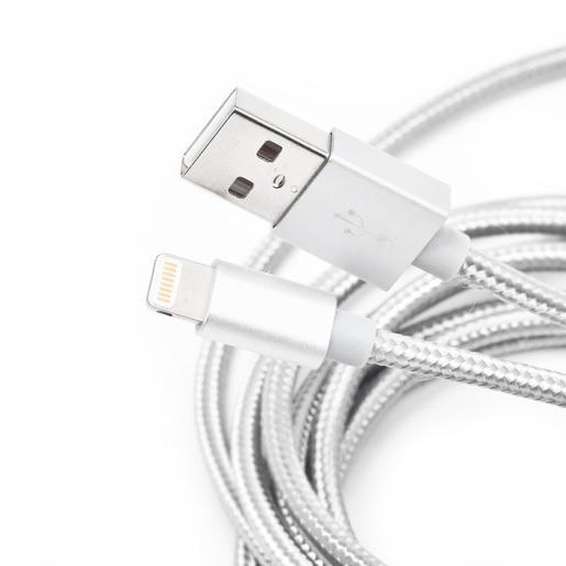 Cable USB C a Lightning Naztech / MFi / 1.8 m / Trenzado / Blanco, Lightning, Cables para celular, Telefonía Fija y Celulares, Todas, Categoría
